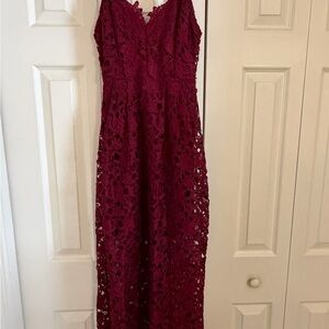 ASTR Lace Burgundy Dress